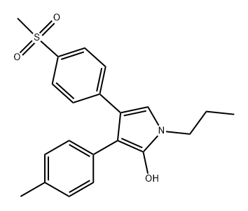 1H-Pyrrol-2-ol, 3-(4-methylphenyl)-4-[4-(methylsulfonyl)phenyl]-1-propyl- Structure