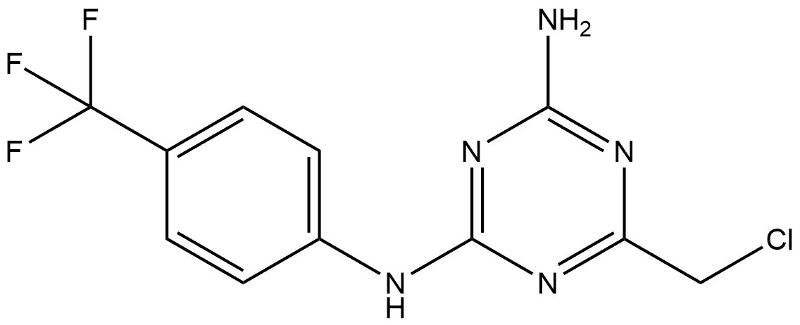 6-(Chloromethyl)-N2-[4-(trifluoromethyl)phenyl]-1,3,5-triazine-2,4-diamine 结构式