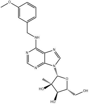 N6-(3-Methoxybenzyl)-2'-C-methyl adenosine Struktur