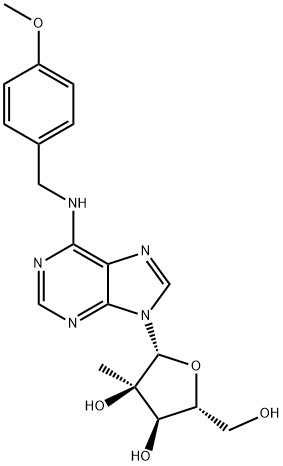 N6-(4-Methoxybenzyl)-2'-C-methyl adenosine,2305415-98-7,结构式
