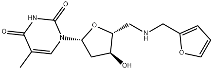 5'-Deoxy-5'-furfurylamino thymidine Structure