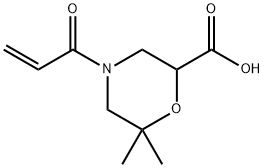 6,6-dimethyl-4-(prop-2-enoyl)morpholine-2-carbox ylic acid 结构式