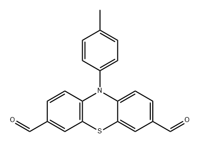 10H-Phenothiazine-3,7-dicarboxaldehyde, 10-(4-methylphenyl)- Structure