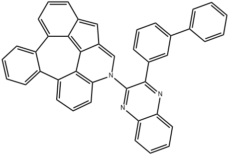 1-(3 - ([1,1'-联苯] -3-基)喹喔啉-2-基)-1H-1 - 二苯并[克,IJ]萘并[2,1,8-CDE]薁 结构式
