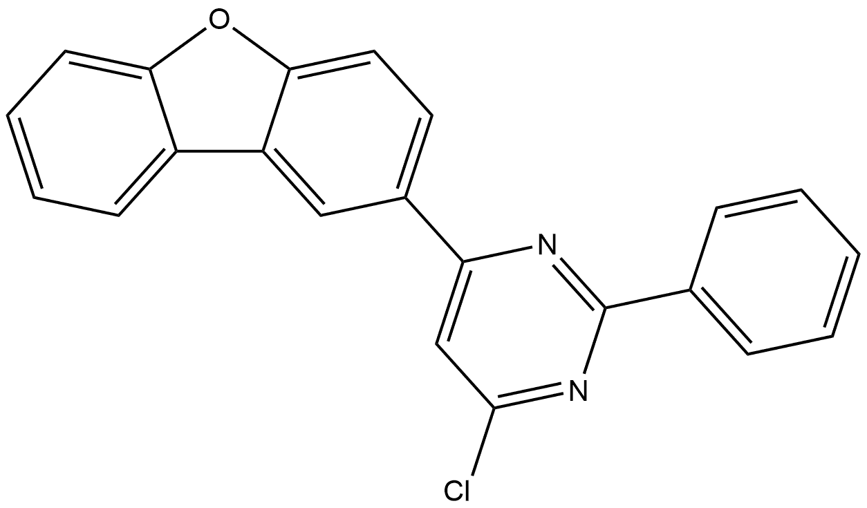 4-氯-6-(二苯并[B,D]呋喃-2-基)-2-苯基嘧啶 结构式