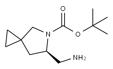 5-Azaspiro[2.4]heptane-5-carboxylic acid, 6-(aminomethyl)-, 1,1-dimethylethyl ester, (6R)-,2306246-48-8,结构式