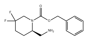 1-Piperidinecarboxylic acid, 2-(aminomethyl)-5,5-difluoro-, phenylmethyl ester, (2R)- Structure