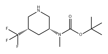 Carbamic acid, N-methyl-N-[(3R,5S)-5-(trifluoromethyl)-3-piperidinyl]-, 1,1-dimethylethyl ester Structure