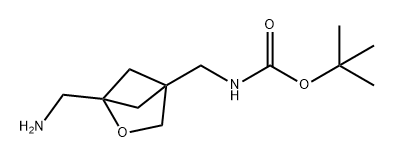 Carbamic acid, N-[[1-(aminomethyl)-2-oxabicyclo[2.1.1]hex-4-yl]methyl]-, 1,1-dimethylethyl ester Structure