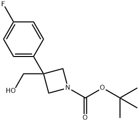 1-BOC-3-(4-氟苯基)-3-(羟甲基)氮杂环丁烷, 2306262-31-5, 结构式