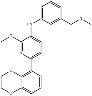 6-(2,3-dihydro-1,4-benzodioxin-5-yl)-N-[3-[(dimethylamino)methyl]phenyl]-2-methoxy-pyridin-3-amine Structure