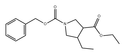1,3-Pyrrolidinedicarboxylic acid, 4-ethyl-, 3-ethyl 1-(phenylmethyl) ester Structure