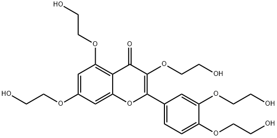 4H-1-Benzopyran-4-one, 2-[3,4-bis(2-hydroxyethoxy)phenyl]-3,5,7-tris(2-hydroxyethoxy)- Structure