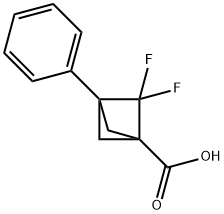 Bicyclo[1.1.1]?pentane-?1-?carboxylic acid, 2,?2-?difluoro-?3-?phenyl- Structure