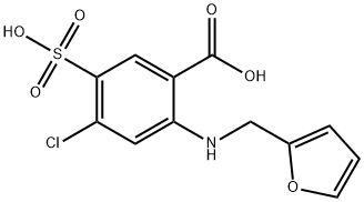 Benzoic acid, 4-chloro-2-[(2-furanylmethyl)amino]-5-sulfo- Struktur