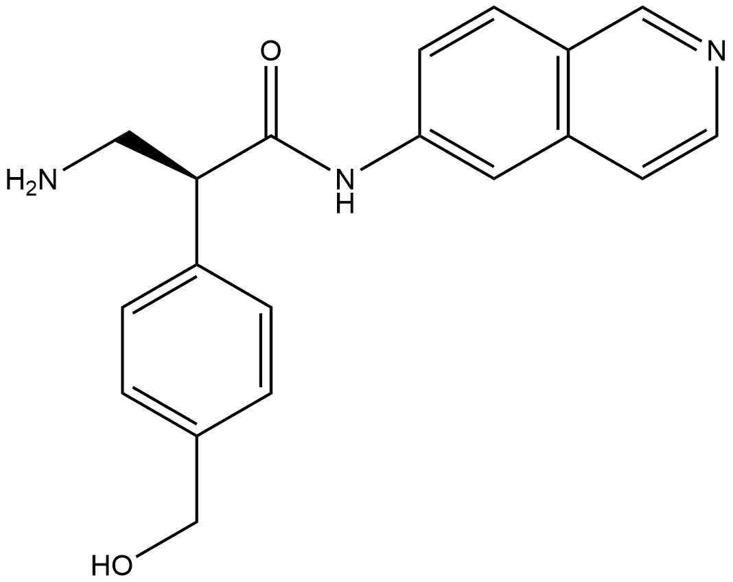 (S)-3-氨基-2-[4-(羟甲基)苯基]-N-(6-异喹啉基)丙酰胺 结构式