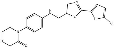 3-Morpholinone, 4-[4-[[[2-(5-chloro-2-thienyl)-4,5-dihydro-5-oxazolyl]methyl]amino]phenyl]- 化学構造式