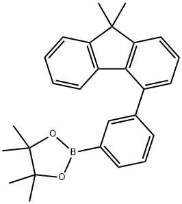 2-[3-(9,9-二甲基-9H-芴-4-基)苯基]-4,4,5,5-四甲基-1,3,2-二氧硼烷 结构式