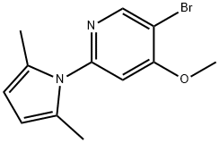 Pyridine, 5-bromo-2-(2,5-dimethyl-1H-pyrrol-1-yl)-4-methoxy- Struktur