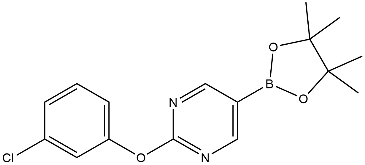 Pyrimidine, 2-(3-chlorophenoxy)-5-(4,4,5,5-tetramethyl-1,3,2-dioxaborolan-2-yl)- Structure