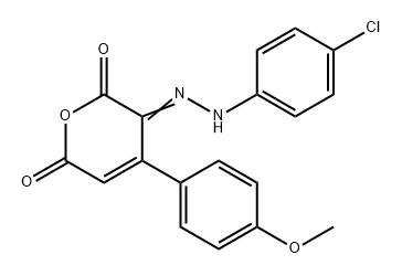 2H-Pyran-2,3,6-trione, 4-(4-methoxyphenyl)-, 3-[(4-chlorophenyl)hydrazone] (9CI)