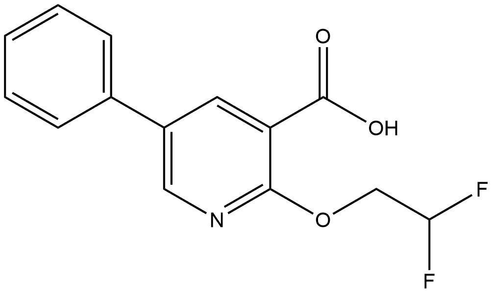 2-(2,2-Difluoroethoxy)-5-phenyl-3-pyridinecarboxylic acid 结构式