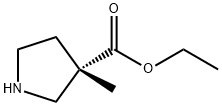 (S)-3-Methyl-pyrrolidine-3-carboxylic acid ethyl ester 结构式