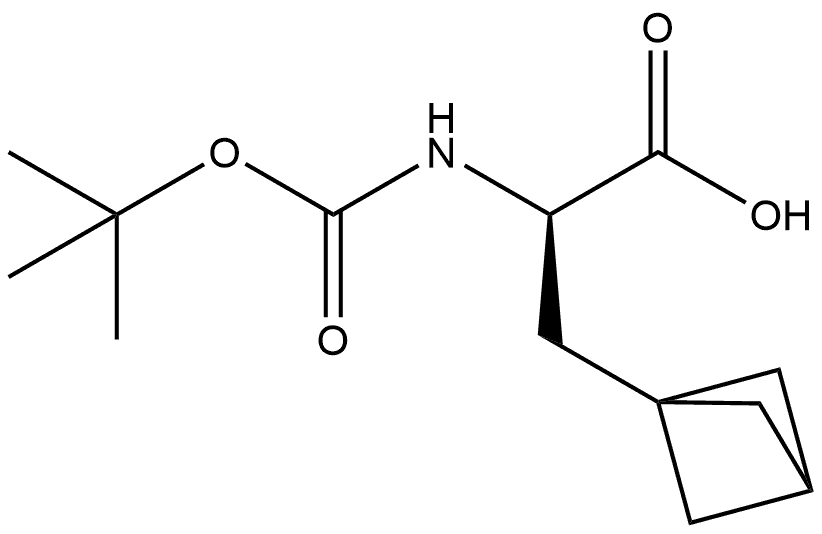 Bicyclo[1.1.1]pentane-1-propanoic acid, α-[[(1,1-dimethylethoxy)carbonyl]amino]-, (αR)- Struktur