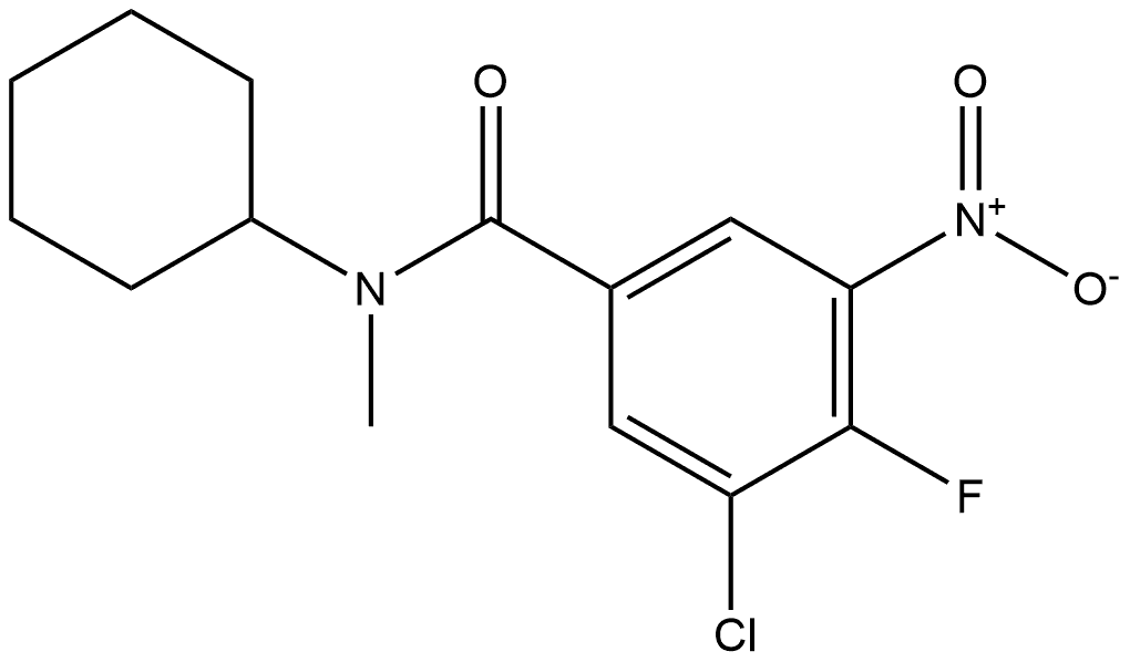 3-chloro-N-cyclohexyl-4-fluoro-N-methyl-5-nitrobenzamide 结构式