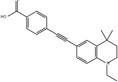 Benzoic acid, 4-[2-(1-ethyl-1,2,3,4-tetrahydro-4,4-dimethyl-6-quinolinyl)ethynyl]- Structure