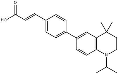 2-Propenoic acid, 3-[4-[1,2,3,4-tetrahydro-4,4-dimethyl-1-(1-methylethyl)-6-quinolinyl]phenyl]-, (2E)- Structure