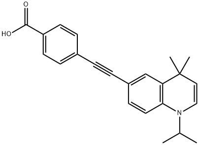 Benzoic acid, 4-[2-[1,4-dihydro-4,4-dimethyl-1-(1-methylethyl)-6-quinolinyl]ethynyl]- Structure