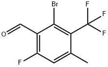 Benzaldehyde, 2-bromo-6-fluoro-4-methyl-3-(trifluoromethyl)- Structure