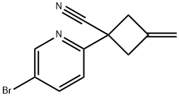 Cyclobutanecarbonitrile, 1-(5-bromo-2-pyridinyl)-3-methylene- Structure