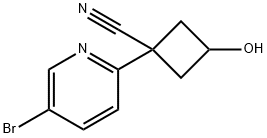 Cyclobutanecarbonitrile, 1-(5-bromo-2-pyridinyl)-3-hydroxy- Structure