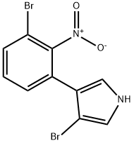 1H-Pyrrole, 3-bromo-4-(3-bromo-2-nitrophenyl)-,23305-90-0,结构式