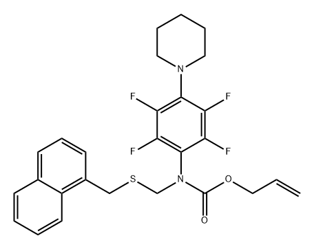 Carbamic acid, [[(1-naphthalenylmethyl)thio]methyl][2,3,5,6-tetrafluoro-4-(1-piperidinyl)phenyl]-, 2-propenyl ester (9CI)