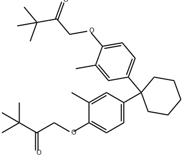 2-Butanone, 1,1'-[cyclohexylidenebis[(2-methyl-4,1-phenylene)oxy]]bis[3,3-dimethyl- Structure