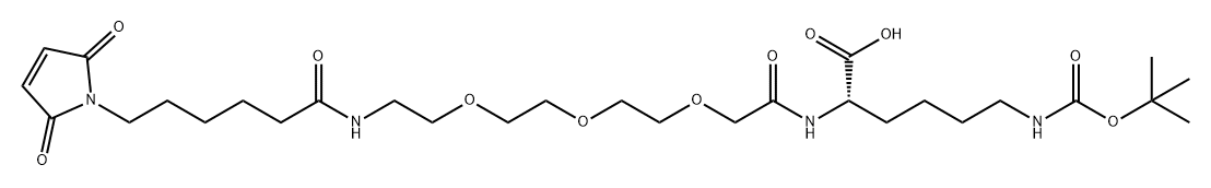 11,14,17-Trioxa-2,8,20-triazahexacosanoic acid, 7-carboxy-26-(2,5-dihydro-2,5-dioxo-1H-pyrrol-1-yl)-9,21-dioxo-, 1-(1,1-dimethylethyl) ester, (7S)- 结构式