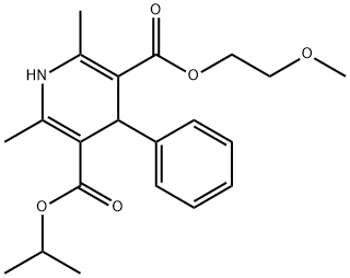 3,5-Pyridinedicarboxylic acid, 1,4-dihydro-2,6-dimethyl-4-phenyl-, 3-(2-methoxyethyl) 5-(1-methylethyl) ester Structure