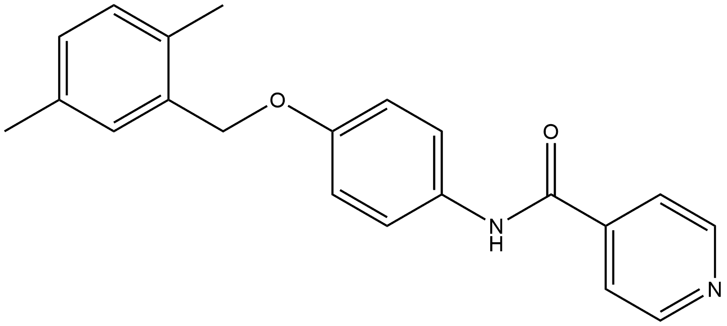 N-[4-[(2,5-Dimethylphenyl)methoxy]phenyl]-4-pyridinecarboxamide 结构式