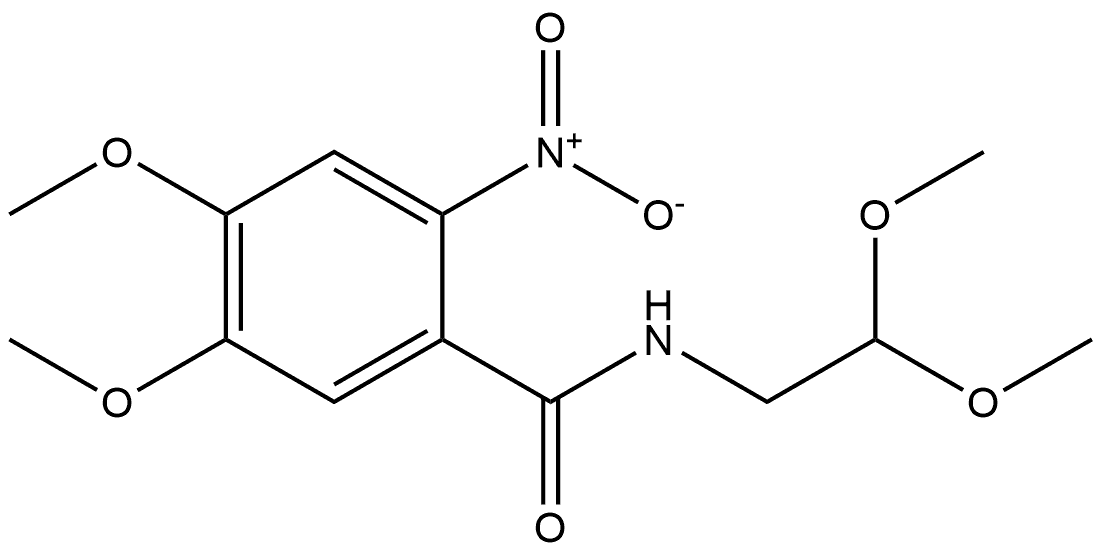 N-(2,2-dimethoxyethyl)-4,5-dimethoxy-2-nitrobenzamide 结构式