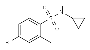 4-Bromo-N-cyclopropyl-2-methylbenzenesulfonamide,2340294-37-1,结构式