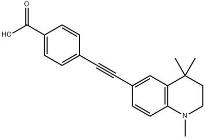 Benzoic acid, 4-[2-(1,2,3,4-tetrahydro-1,4,4-trimethyl-6-quinolinyl)ethynyl]- Structure