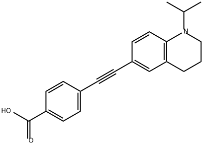 Benzoic acid, 4-[2-[1,2,3,4-tetrahydro-1-(1-methylethyl)-6-quinolinyl]ethynyl]- Structure