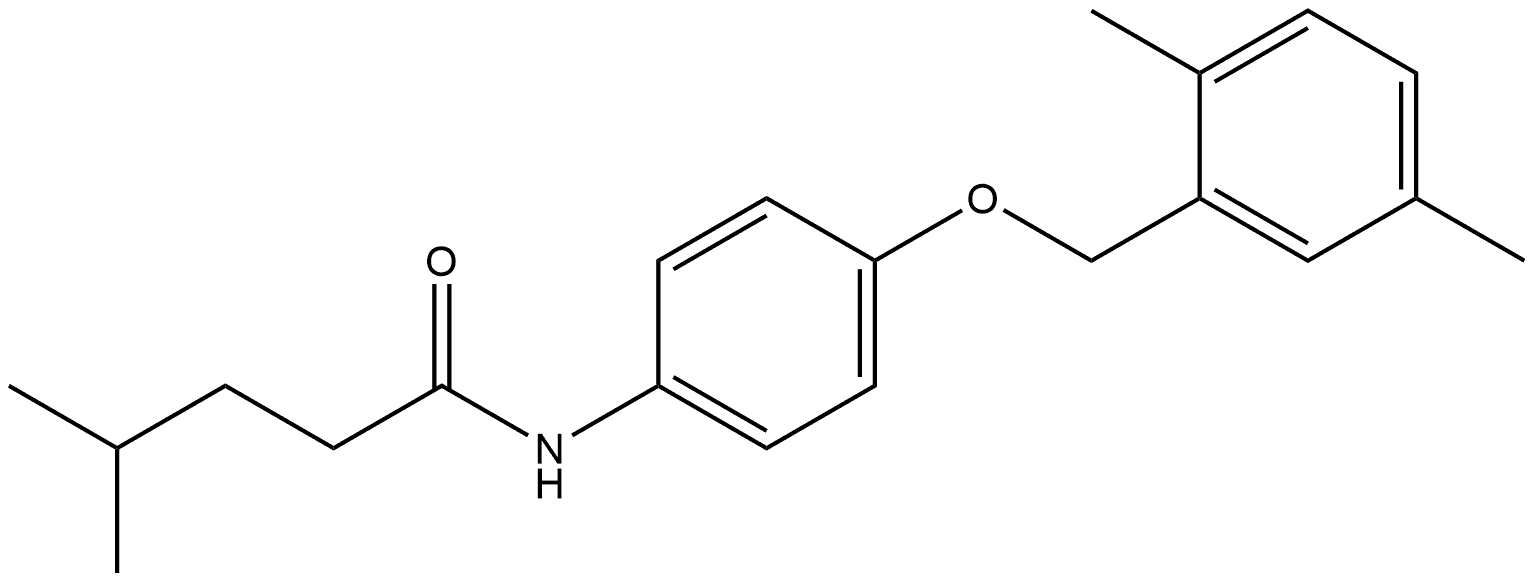 N-[4-[(2,5-Dimethylphenyl)methoxy]phenyl]-4-methylpentanamide 结构式