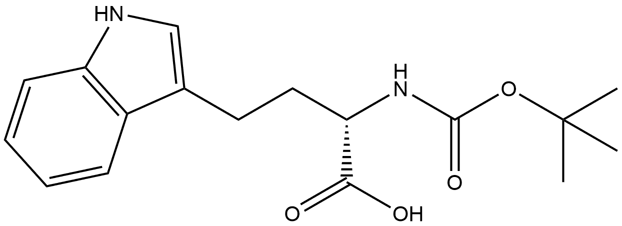 (αS)-α-[[(1,1-Dimethylethoxy)carbonyl]amino]-1H-indole-3-butanoic acid Structure