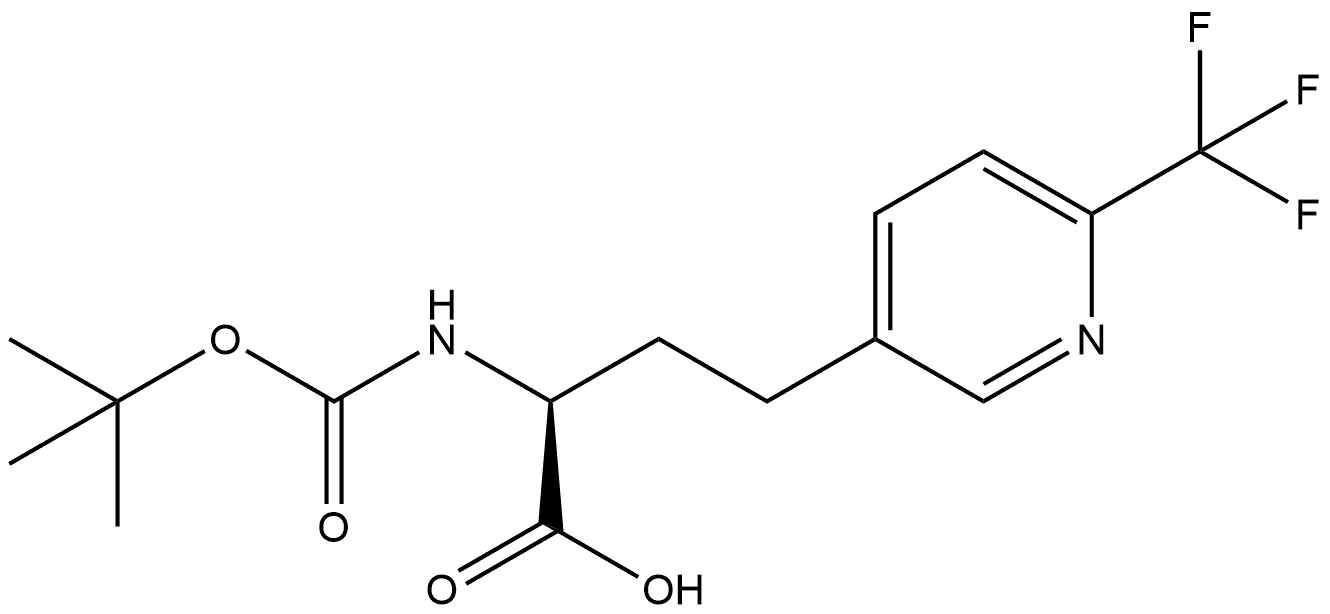 (αS)-α-[[(1,1-Dimethylethoxy)carbonyl]amino]-6-(trifluoromethyl)-3-pyridinebutanoic acid 结构式