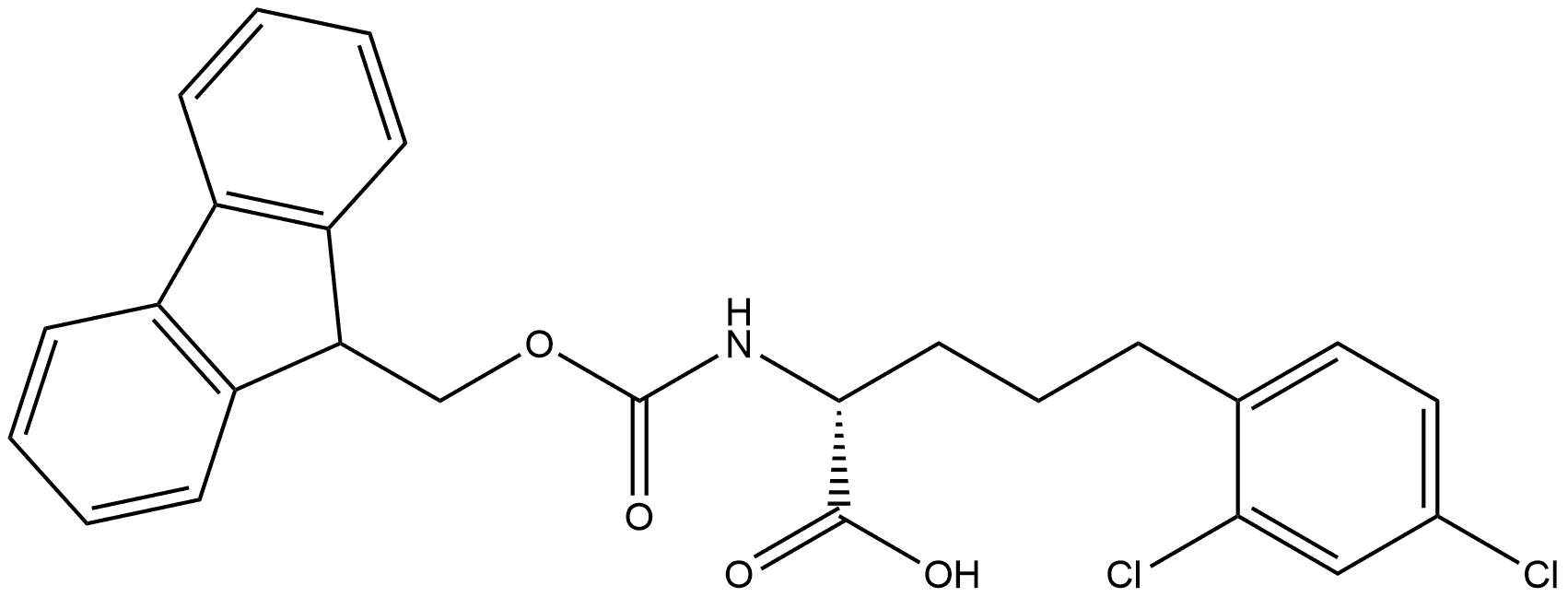 (R)-FMOC-2-氨基-5-(2,4-二氯苯基)戊酸, 2349593-81-1, 结构式