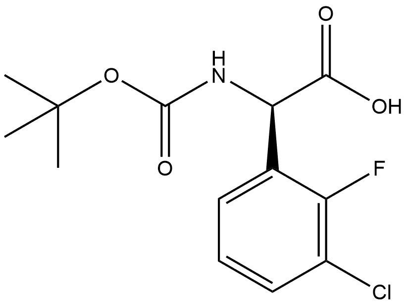 (R)-2-((tert-butoxycarbonyl)amino)-2-(3-chloro-2-fluorophenyl)acetic acid 结构式
